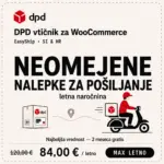 MAX letni paket za DPD WooCommerce vtičnik za celoletno ustvarjanje in tiskanje DPD nalepk